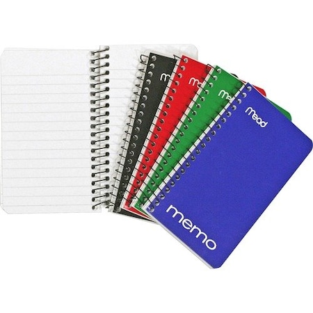 Mead Memo Book, College Ruled, 3inx5in, 60 Sheets, Assorted MEA45534